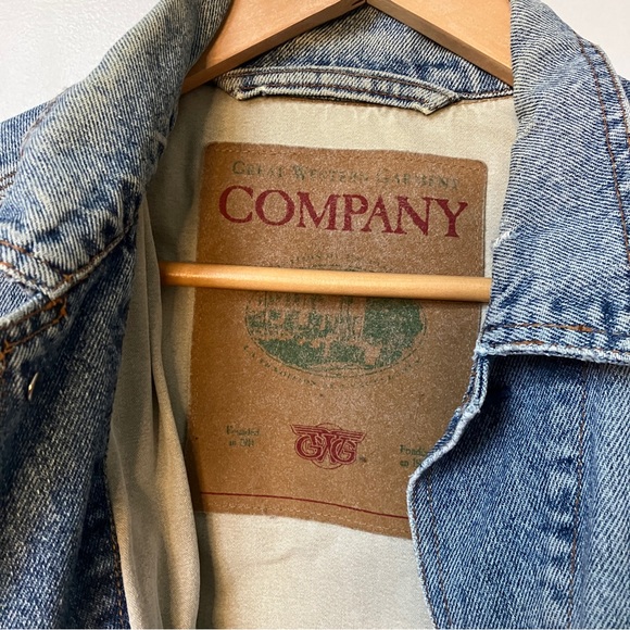 Vintage Great Western Garment Company Distressed Blue Denim Jean Trucker Jacket - Picture 4 of 10